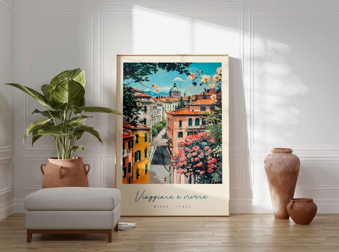 Milan Poster Italian Travel Print Milan Travel Art Milan Wall Art Italy Art Italy Travel Decor Italian Travel Gift - Image 3