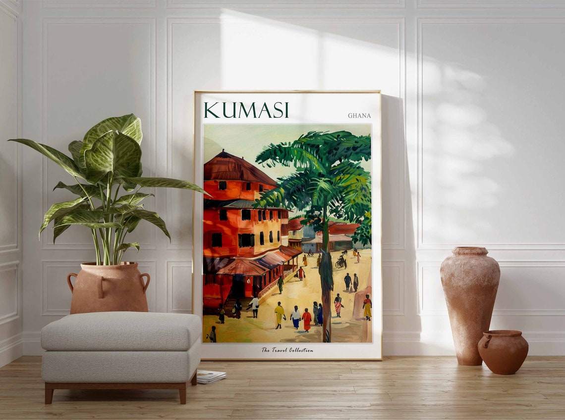 Kumasi Poster Kumasi Travel Print Tropical Decor City Wall Art Ghanaian Decor Ghana Travel Print Kumasi Gift Kumasi Travel Poster - Image 3