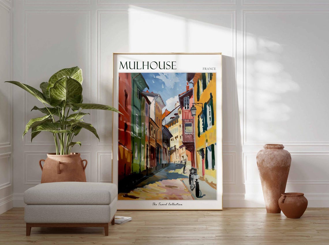 Mulhouse Poster France Travel Print French Decor Europe Travel Poster European Wall Art Mulhouse Gift Mulhouse Travel Poster - Image 3