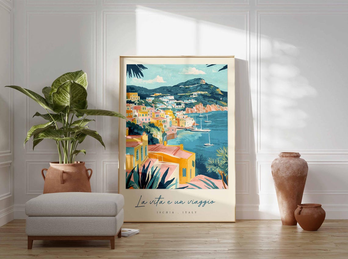 Ischia Poster Italian Travel Print Ischia Travel Art Ischia Wall Art Italy Art Italy Travel Decor Italian Travel Gift - Image 3