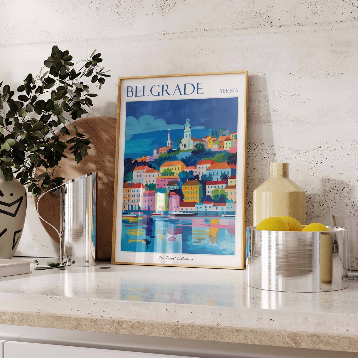 Belgrade Poster Belgrade Travel Print Serbia Travel Poster Tropical Decor Serbian Travel Poster Floral Print Coastal Art Serbia Gift - Image 2