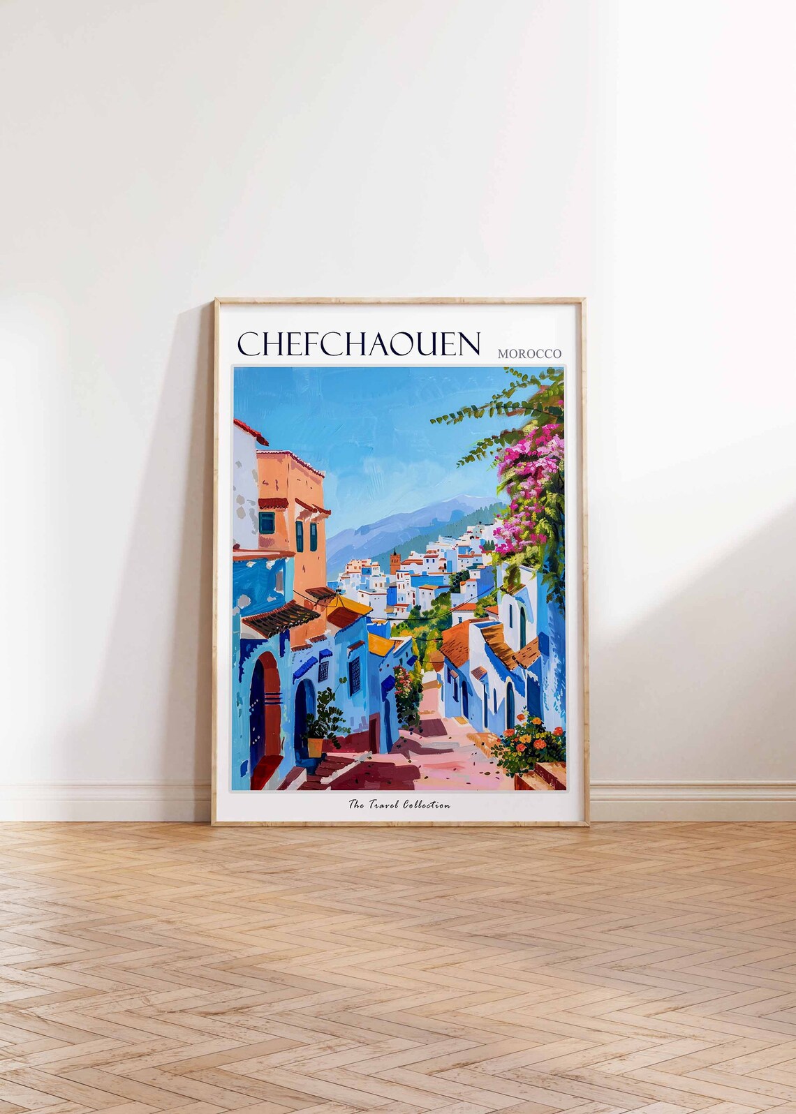 Chefchaouen Poster Morocco Travel Print Moroccan Decor Africa Travel Poster African Wall Art City Print Chefchaouen Travel Poster - Image 2