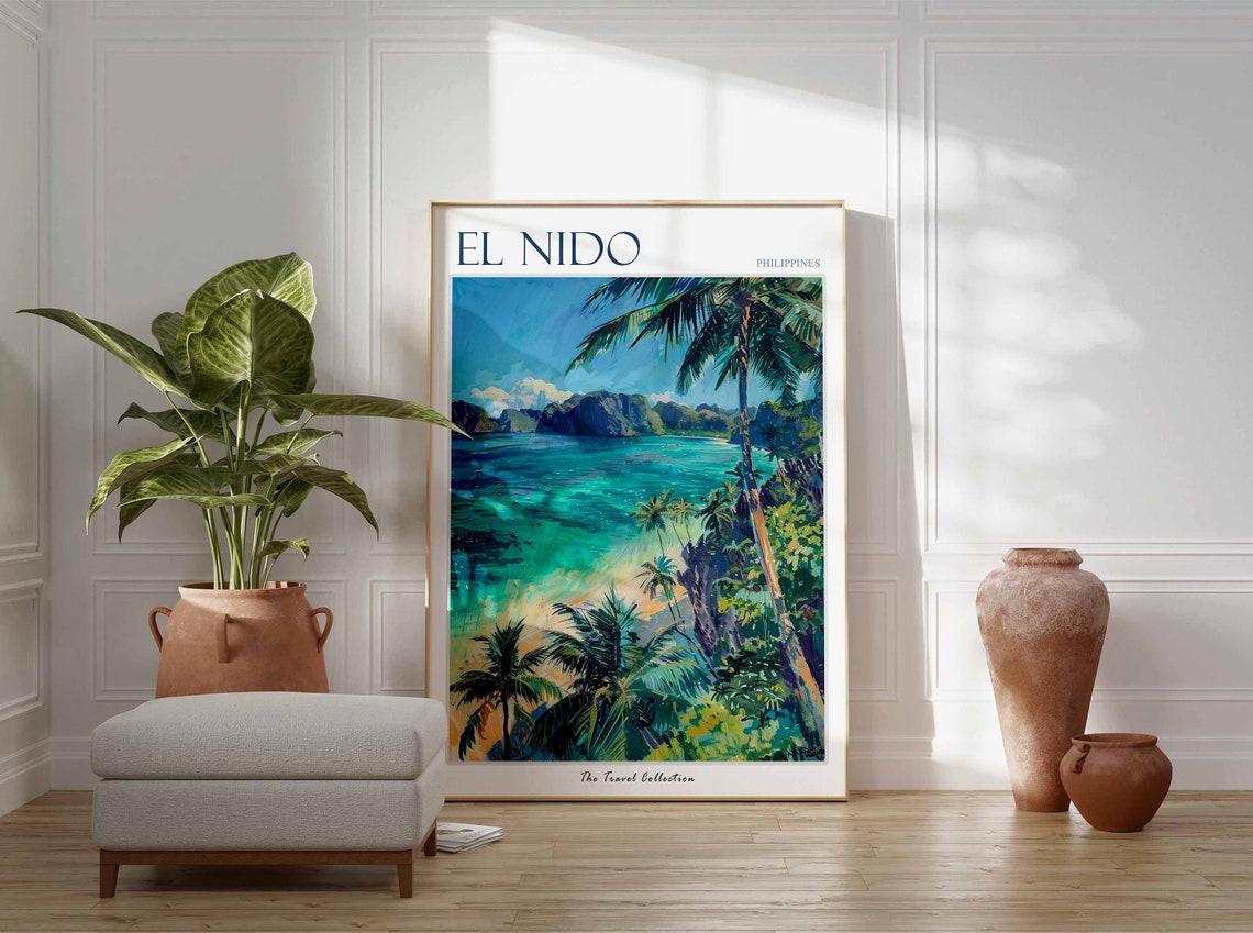 El Nido Poster Philippines Travel Print Filipino Decor Asia Travel Poster Asian Wall Art Sea Print El Nido Gift El Nido Travel Poster - Image 2