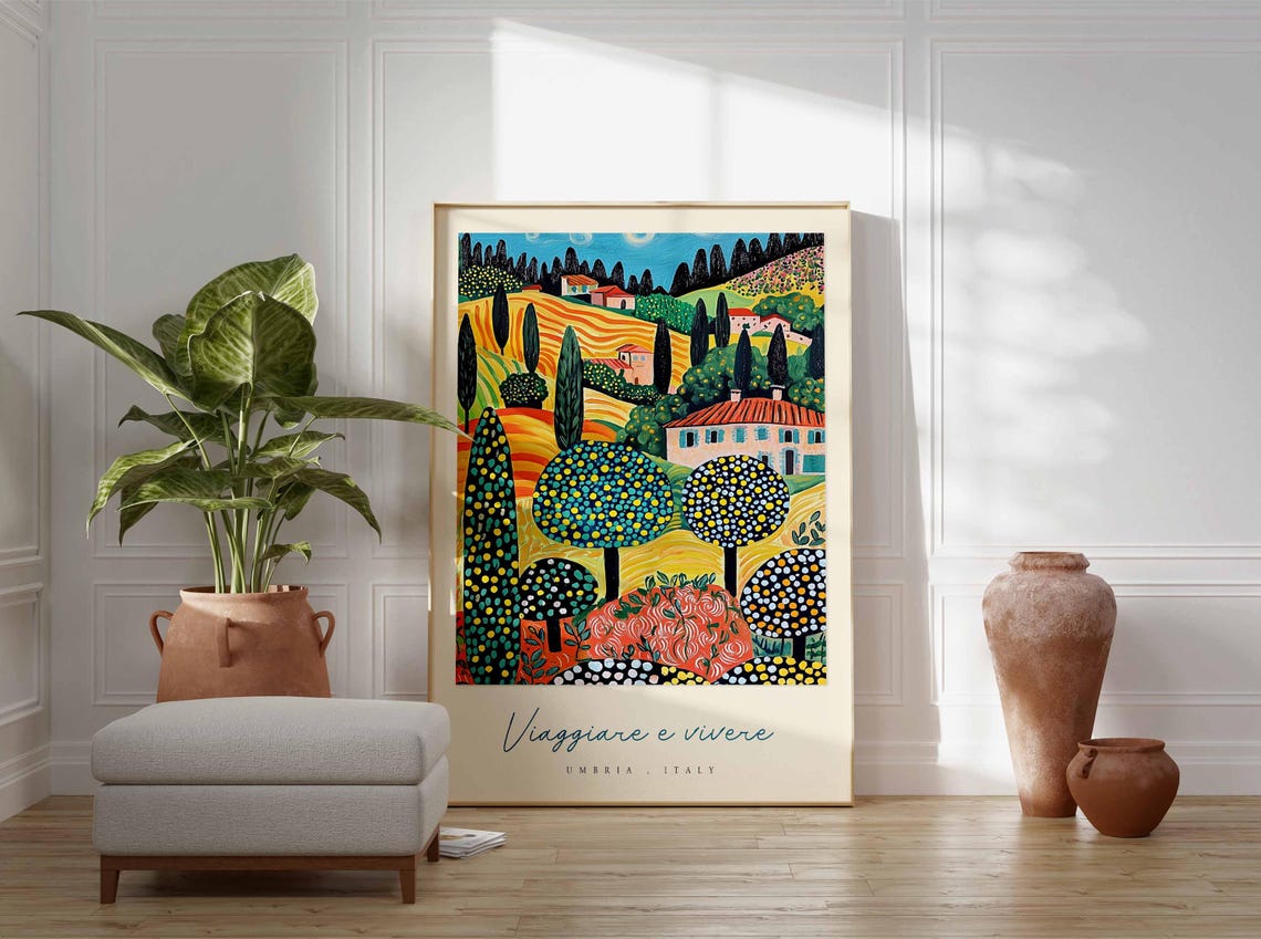 Umbria Poster Italian Travel Print Umbria Travel Art Umbria Wall Art Italy Art Italy Travel Decor Italian Travel Gift - Image 3