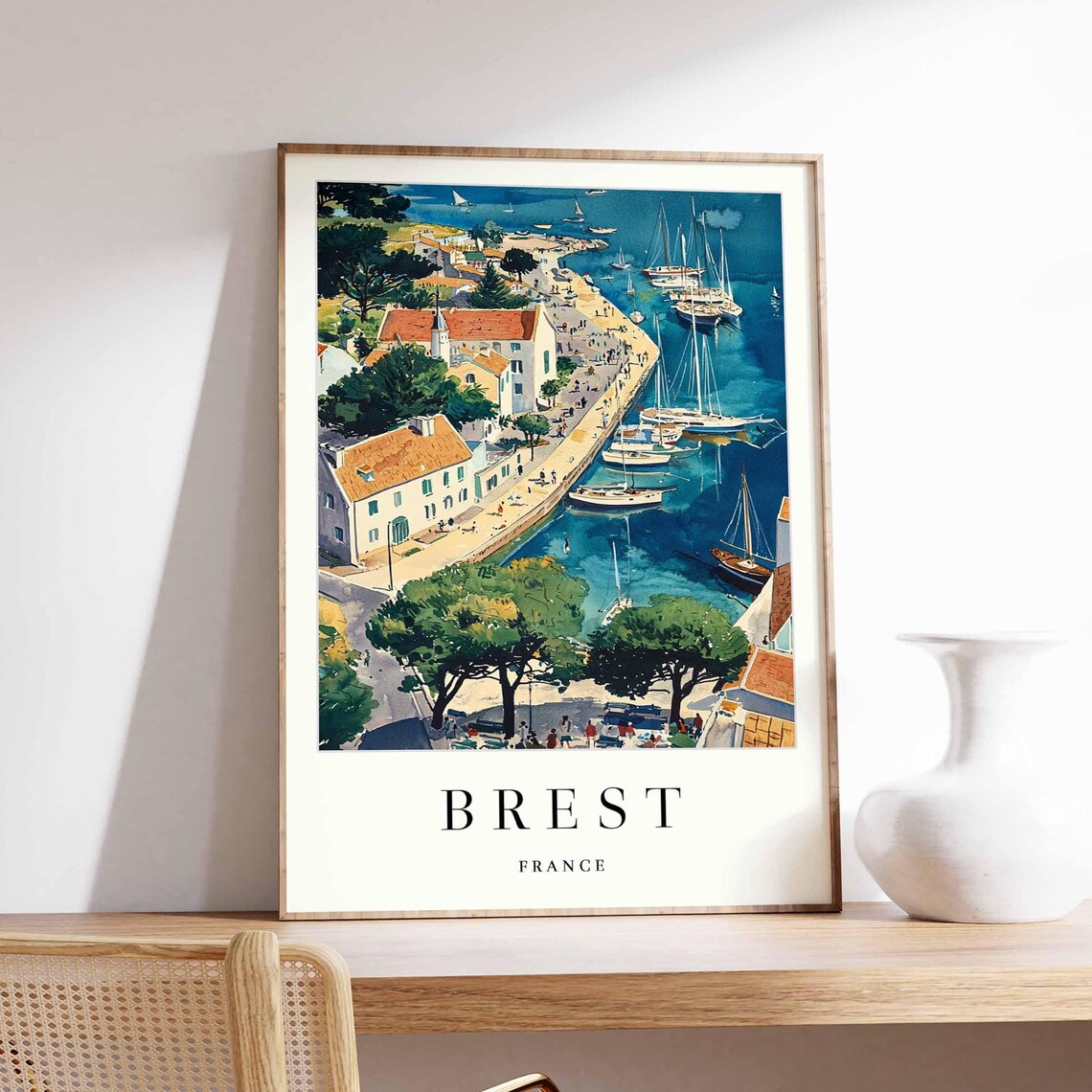 Brest France Art Print, Brittany Coastal Scene