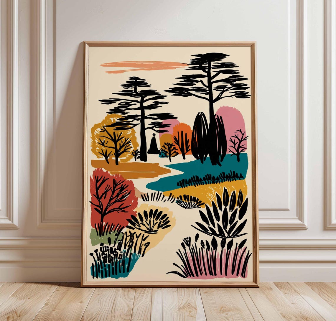 Richmond Park Travel Poster, London Deer Print