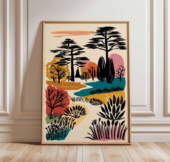 Richmond Park Travel Poster, London Deer Print