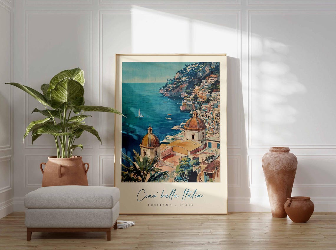 Positano Poster Italian Travel Print Positano Travel Art Positano Wall Art Italy Art Italy Travel Decor Italian Travel Gift - Image 3