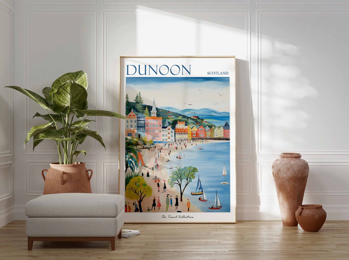 Dunoon Scotland Waterfront Promenade With Sailboats Travel Poster - Image 3