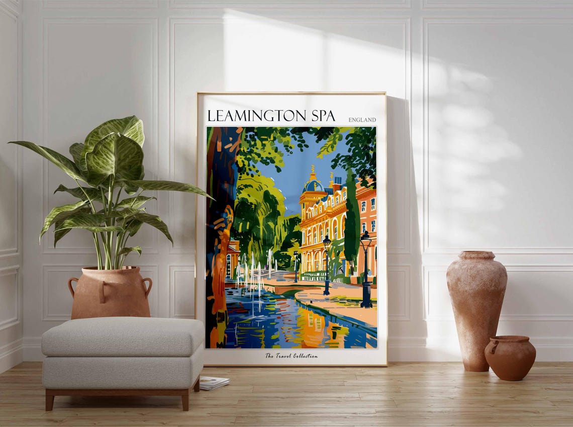 Leamington Spa England Garden Fountains by Grand Hall Poster - Image 2