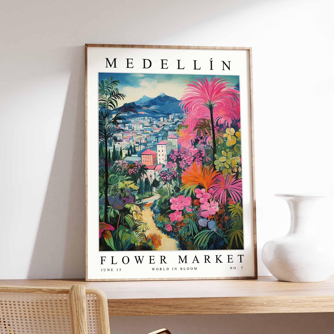 Medellin Flower Market Poster Print, Colombia Travel