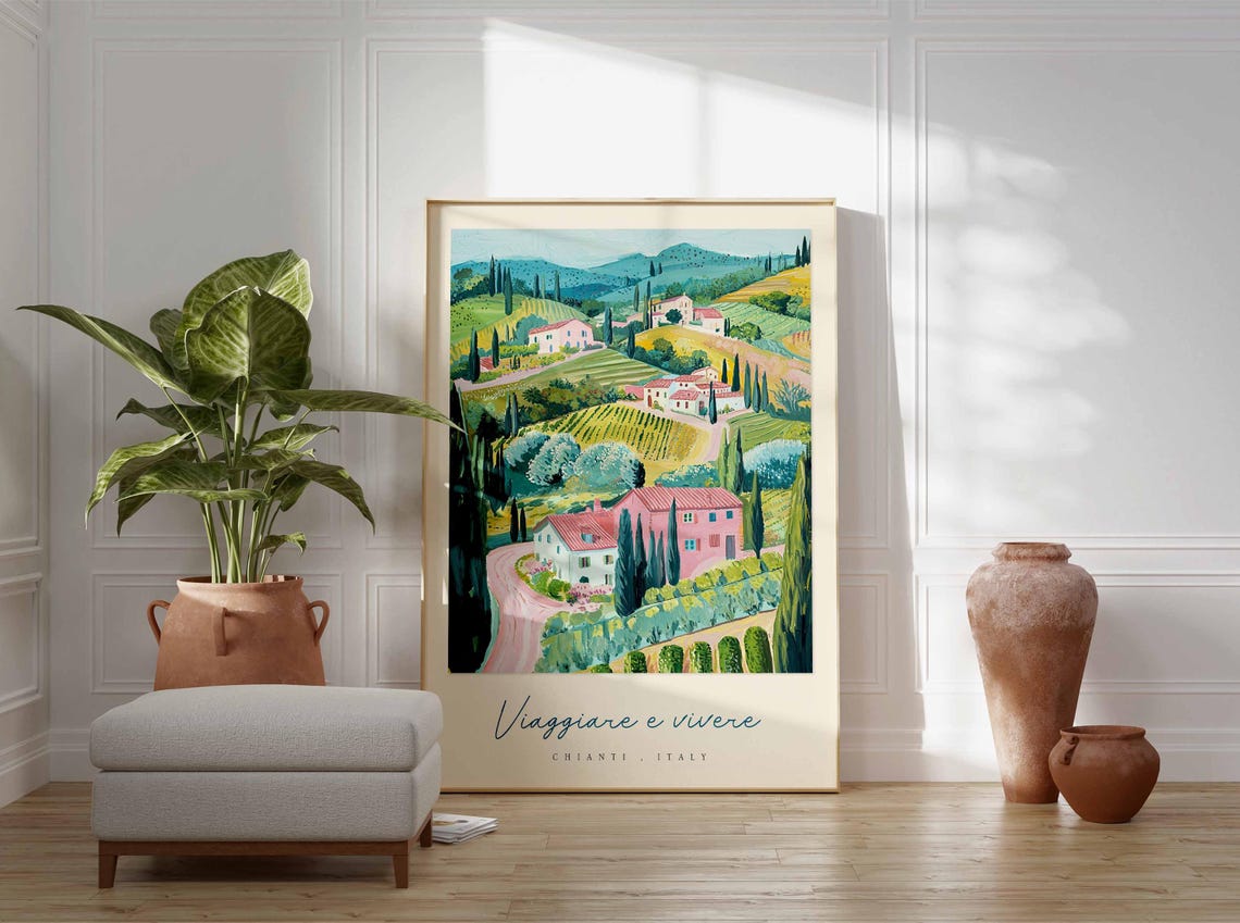 Chianti Poster Chianti Travel Print Chianti Travel Art Chianti Wall Art Italy Art Italy Travel Decor Italian Travel Gift - Image 3