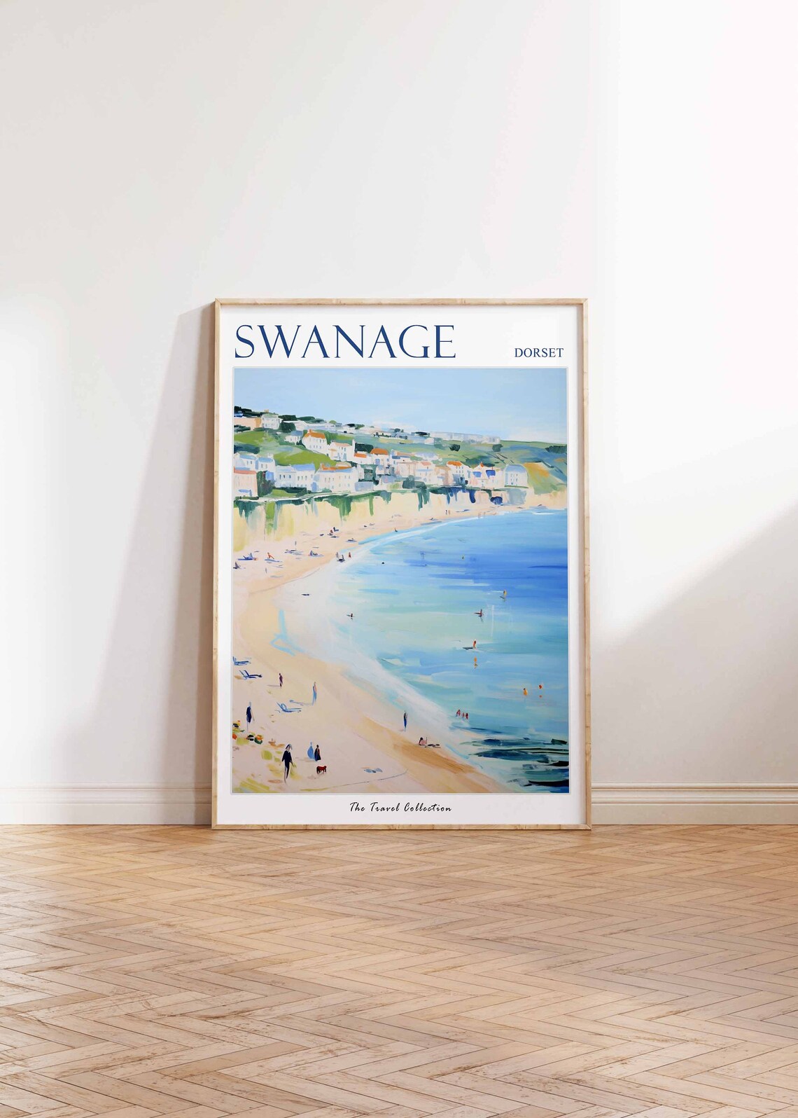 Swanage Dorset Beach Painting of a Seaside Town Summer Travel Poster - Image 2