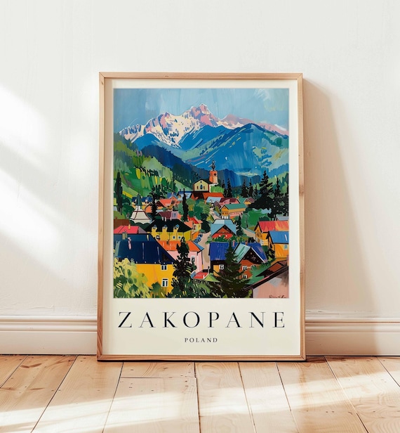 Zakopane Poland Poster, Tatra Mountains Travel Poster