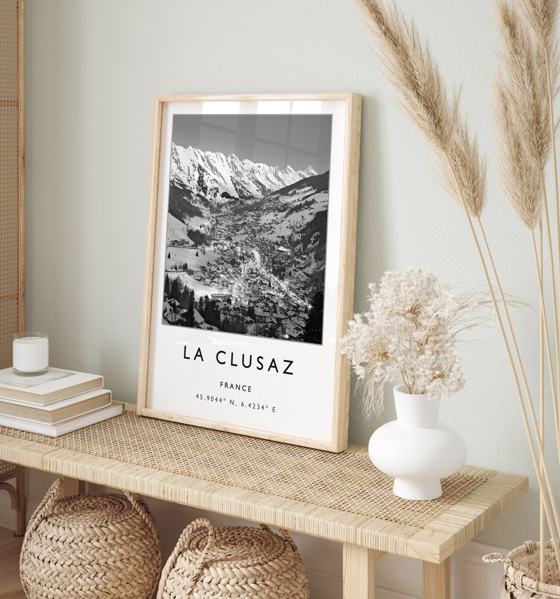 Skiing Travel Poster La Clusaz France Ski Print France Travel Print Skiing Art Skiing Print Winter Sport Art Ski Gift A1a2a3a4 - Image 2