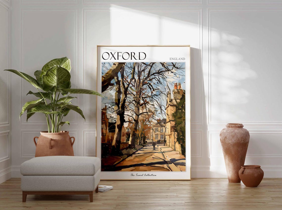 Oxford Poster England Travel Print British Decor United Kingdom Travel Poster City Print Oxford Gift Oxford Travel Poster - Image 2