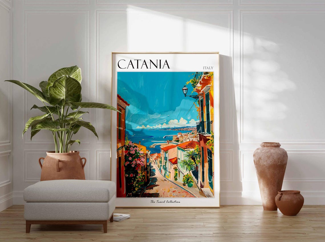 Catania Poster Italian Travel Print Catania Travel Art Catania Wall Art Italian Travel Catania Home Decor Catania Travel Gift - Image 2