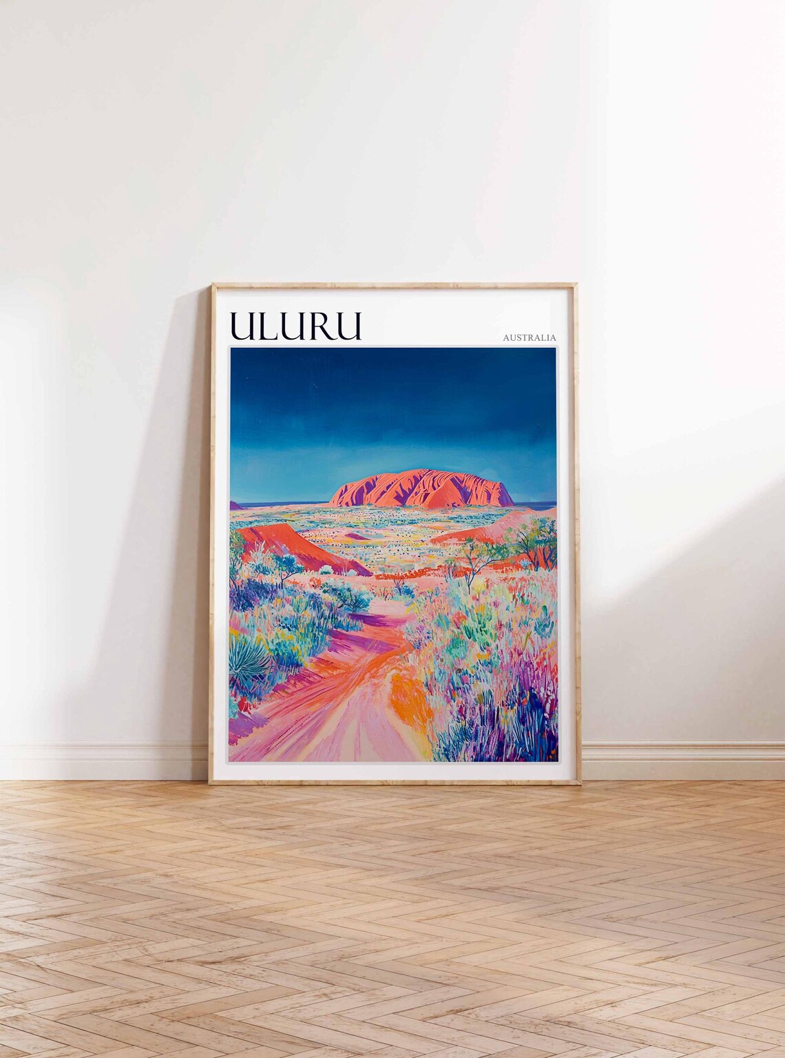 Uluru Australia Pastel Wildflower Trail Dreamy Landscape Art Poster - Image 2
