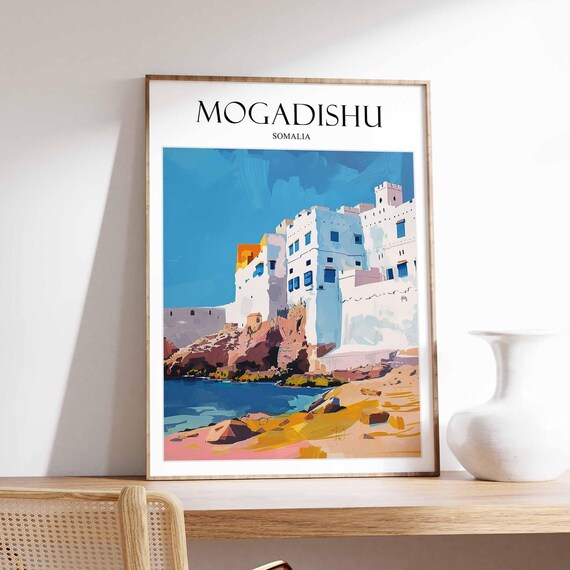 Mogadishu Somalia Poster African Coastal City Travel Print