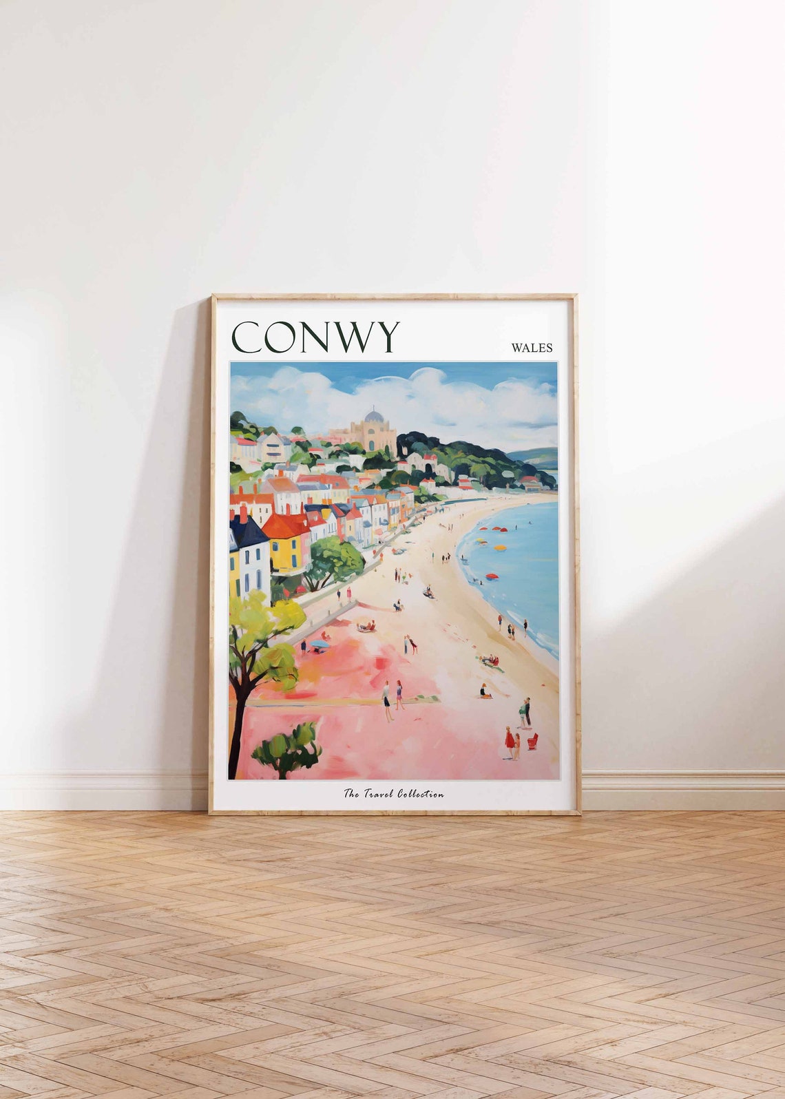 Conwy Wales Travel Poster Sandy Beach Seafront And Castle Views - Image 2