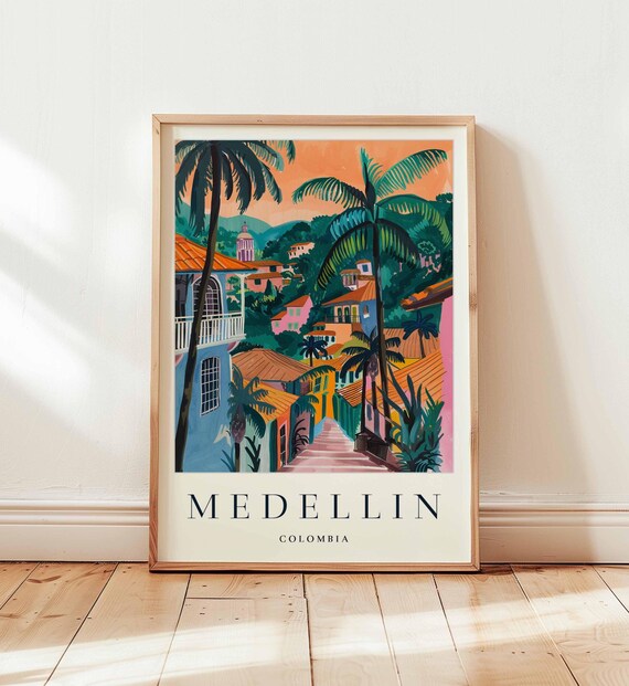 Medellin Poster Colombia Travel Print South America Wall Art City Of Eternal Spring Decor Gift