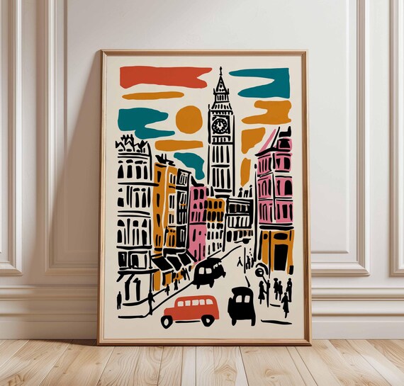 West End London Theatre District Travel Poster