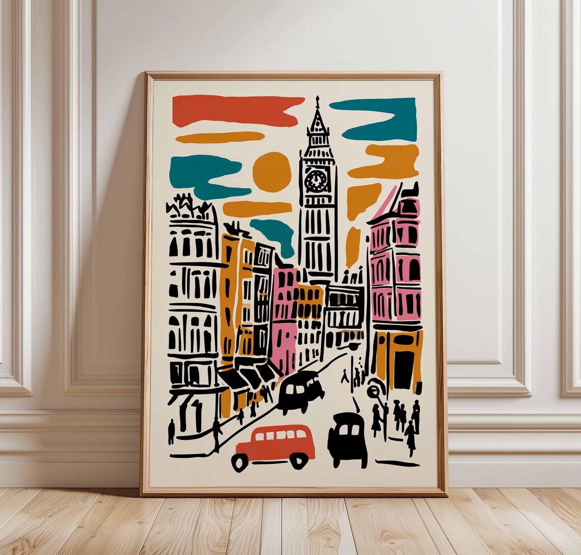 West End London Theatre District Travel Poster