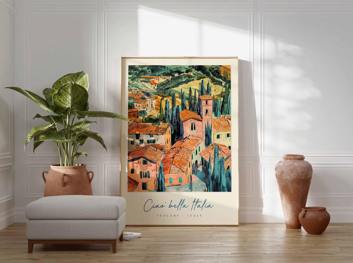 Tuscany Poster Italian Travel Print Tuscany Travel Art Tuscany Wall Art Italy Art Italy Travel Decor Italian Travel Gift - Image 3