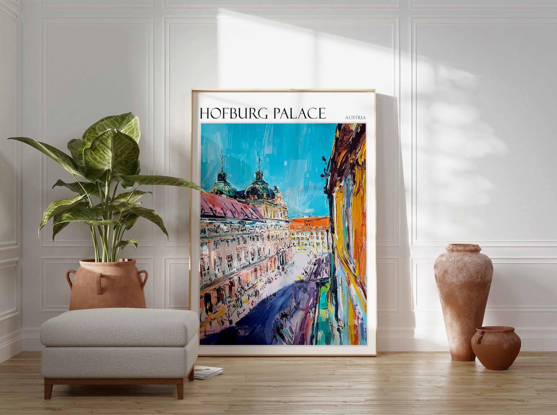 Hofburg Palace Poster Austria Travel Print Austrian Decor Europe Travel Poster European Wall Art Hofburg Palace Travel Poster - Image 2