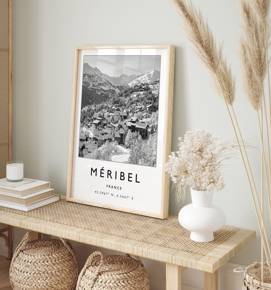 Méribel France Skiing Travel Poster, Winter Sport - Image 3