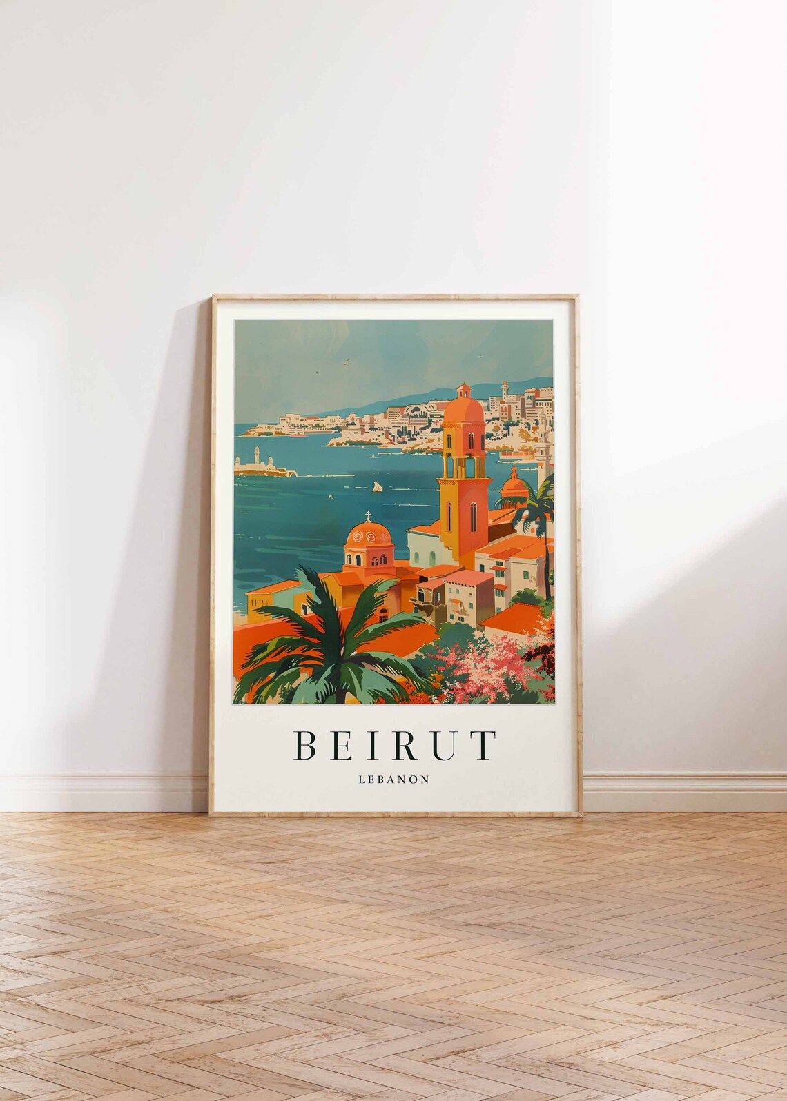 Beirut Travel Poster, Lebanon Botanical Decor - Image 2