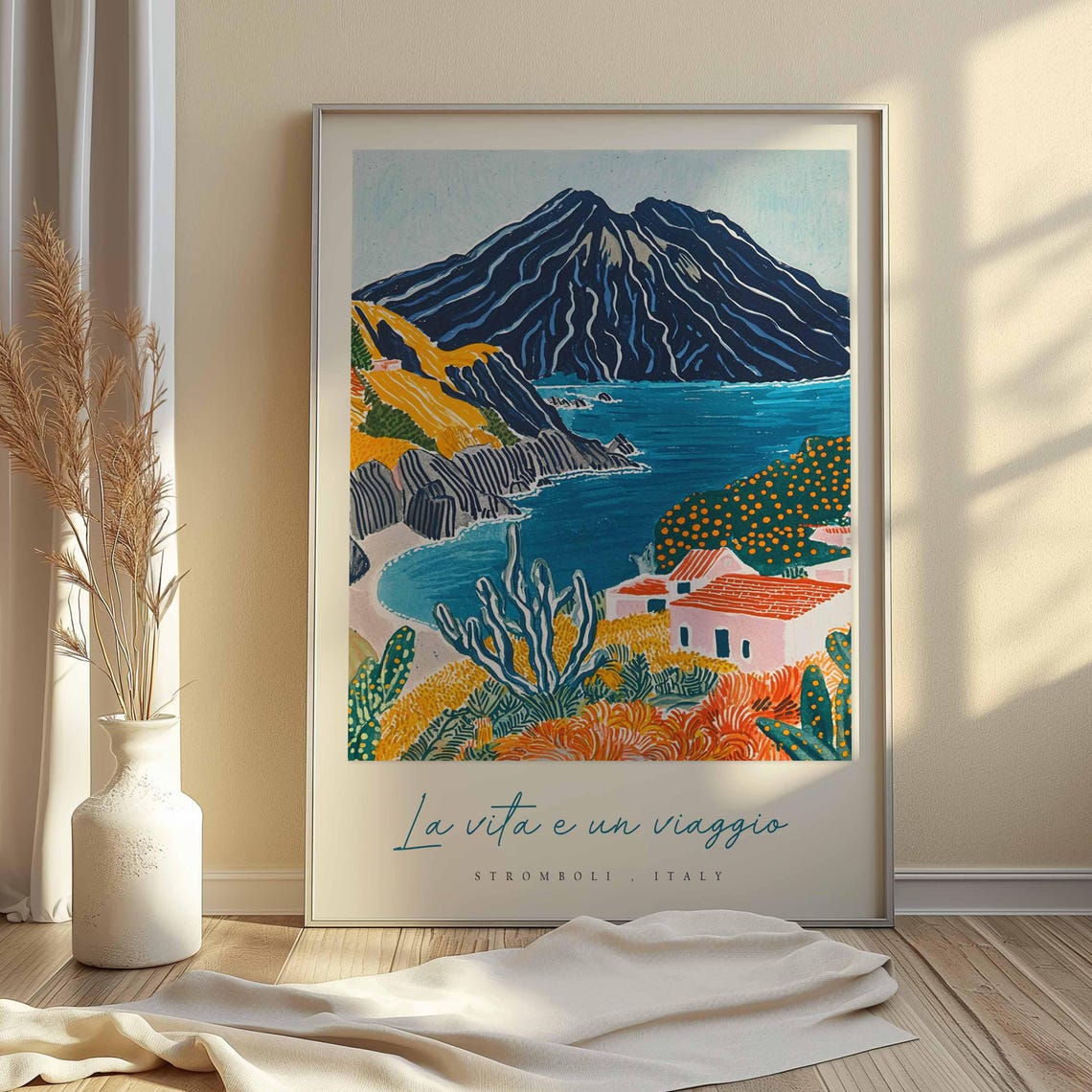 Stromboli Poster Italian Travel Print Stromboli Travel Art Stromboli Wall Art Italy Art Italy Travel Decor Italian Travel Gift - Image 2