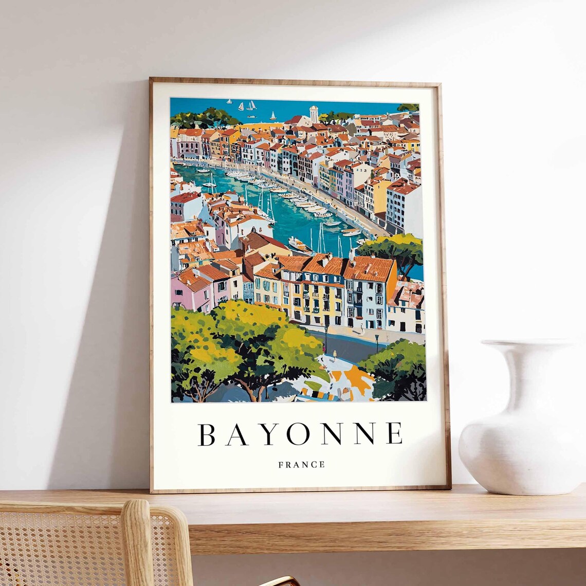 Bayonne France Travel Poster, Basque Region