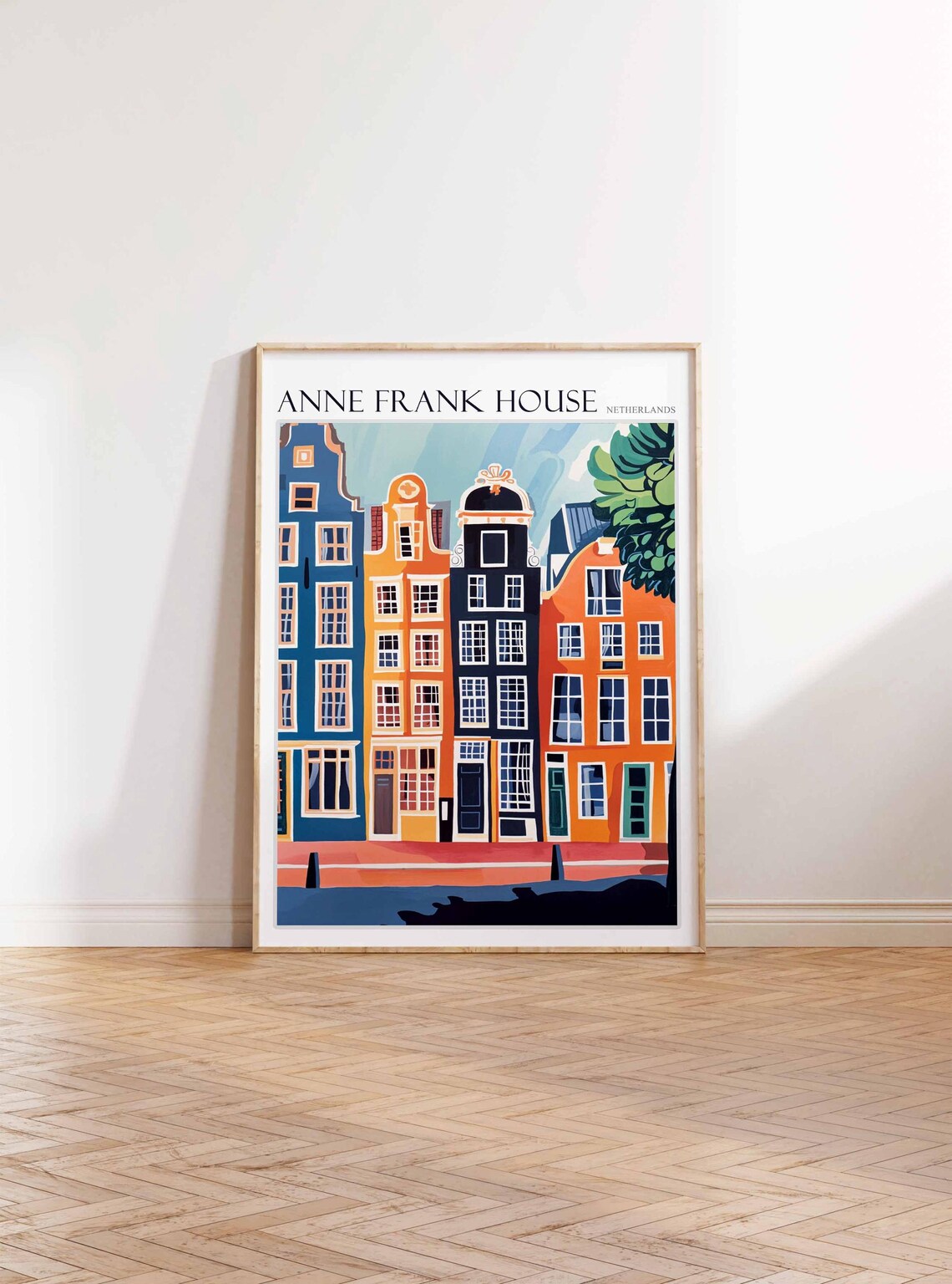 Anne Frank House Amsterdam Netherlands Canal Houses Art Poster - Image 3