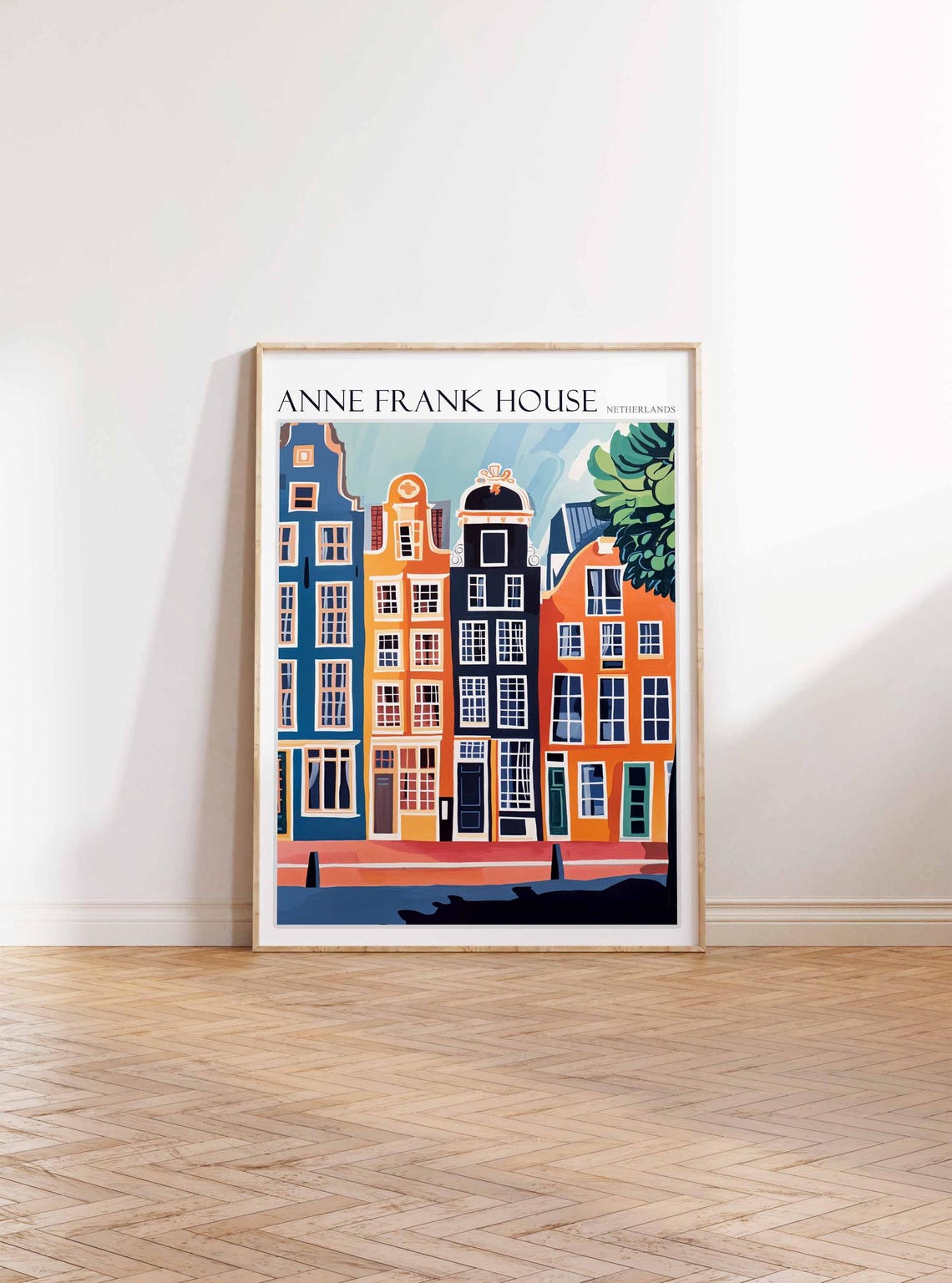 Anne Frank House Poster Anne Frank House Travel Print Netherlands Travel Poster Botanical Decor European Travel Print Netherlands Gift - Image 3