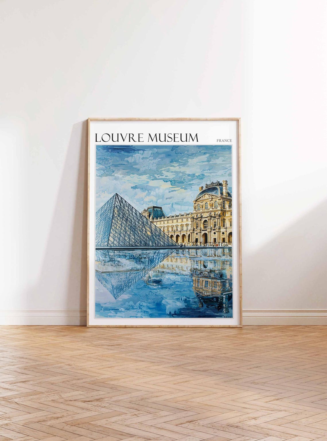 Louvre Museum Poster Louvre Museum Travel Print France Travel Poster Tropical Decor Travel Gift Floral Print Coastal Decor - Image 4