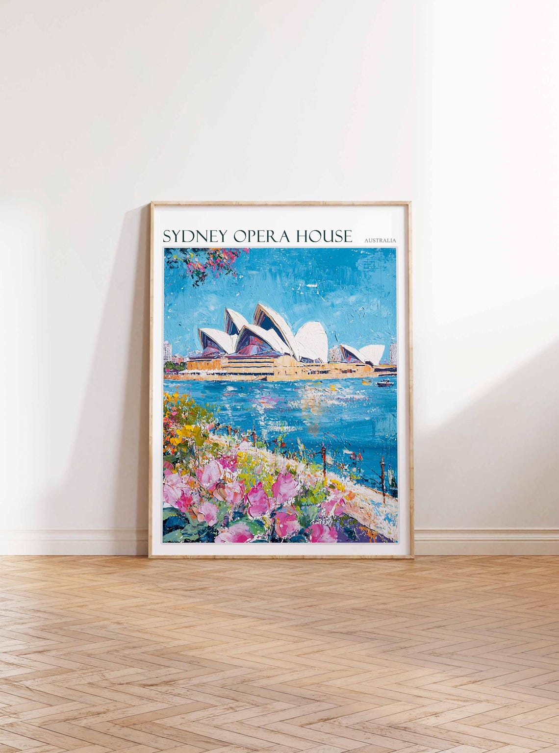 Sydney Opera House Australia Painterly Harbour Pink Blooms Poster - Image 2