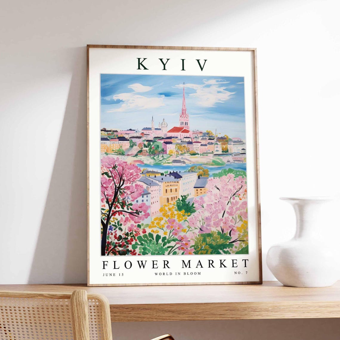 Kyiv Flower Market Poster Kyivprint Ukrainian Floral Wall Art Kyivfloral Decor Botanical Ukraine Print Europe Travel