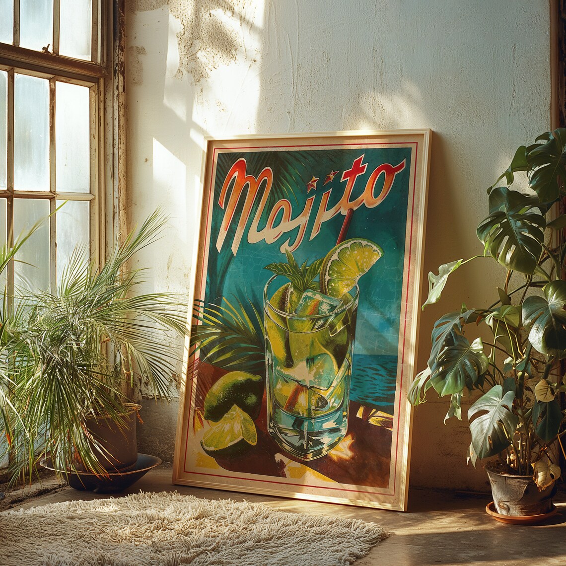 Vintage Mojito Poster, Retro Cocktail Art Print - Image 3