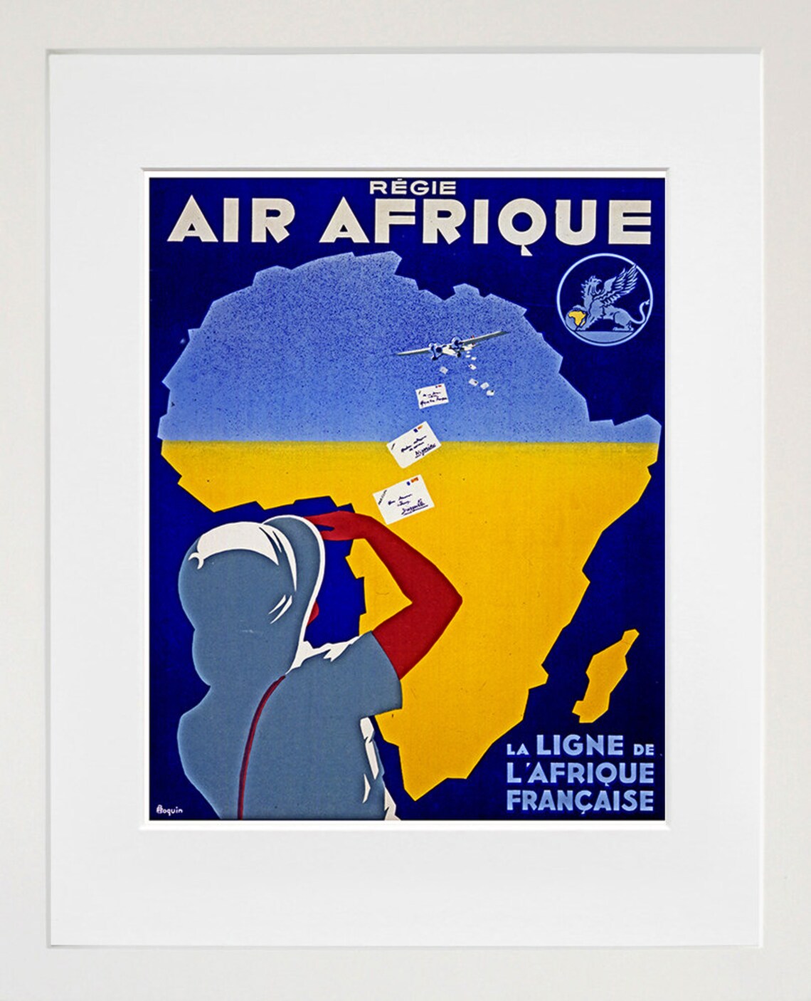 Regie Air Afrique French Africa Route Vintage Airline Poster - Image 2