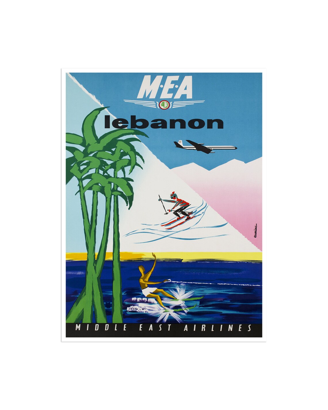 Lebanon Vintage Travel Poster, Wall Art Print