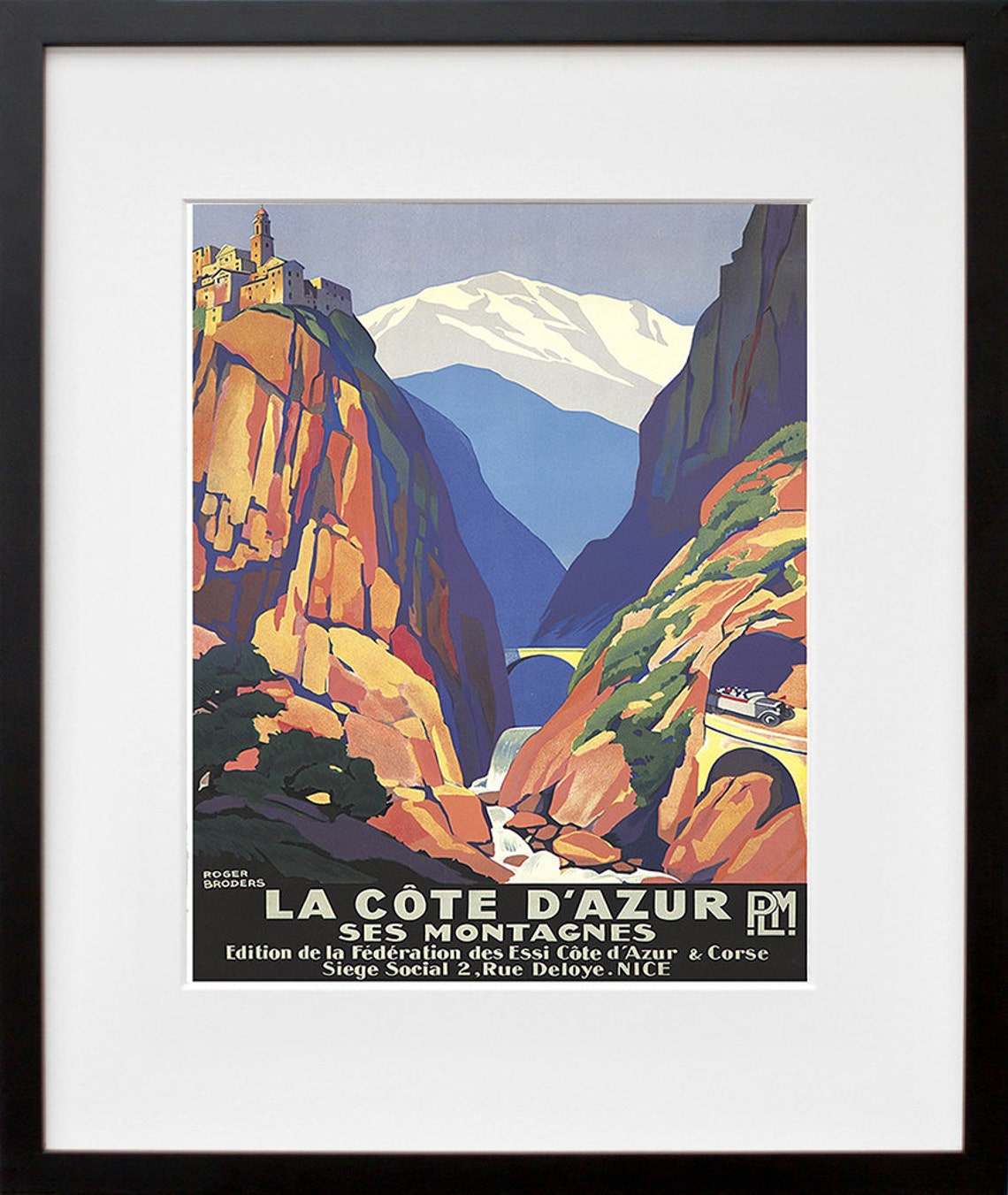 La Cote d Azur Ses Montagnes Vintage French Riviera Travel Poster - Image 2
