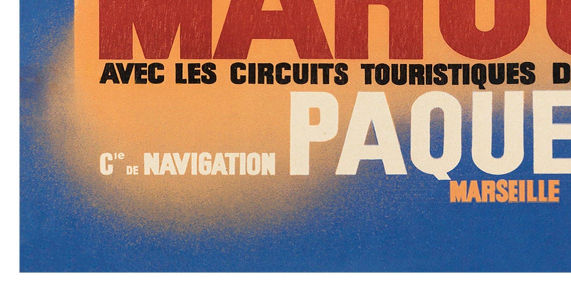 Visitez Le Maroc Paquet Line Tower Ship Vintage Travel Poster - Image 2