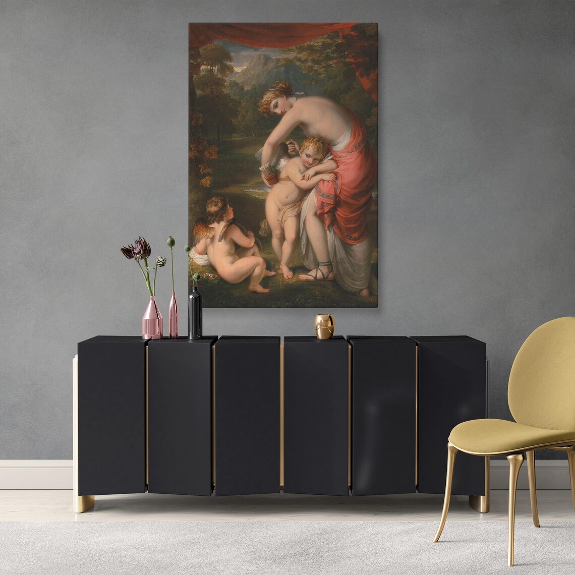 Venus And Cupid - Classical Mythological Art Print