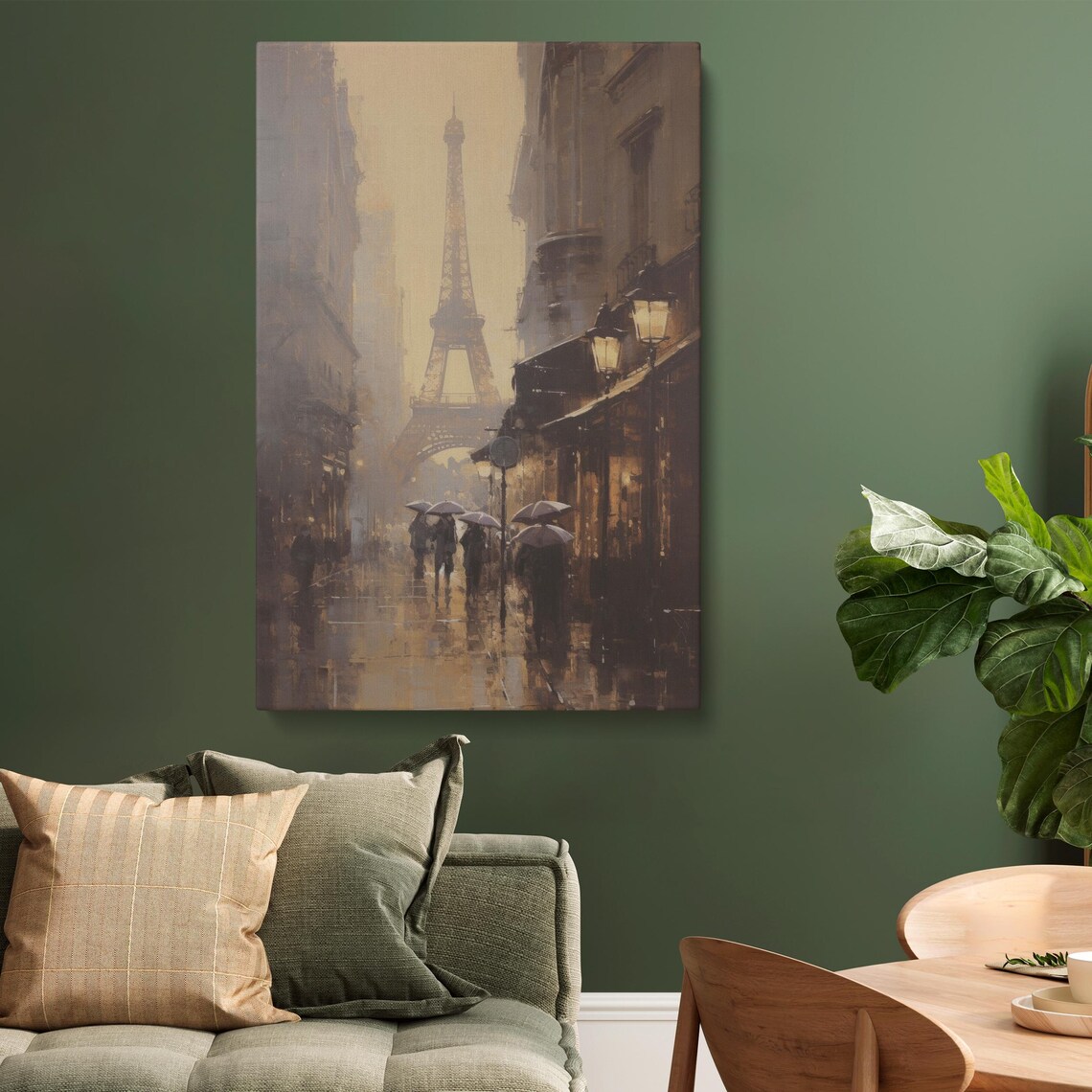 Paris Street Scene, Romantic Rainy Day Cityscape - Image 3