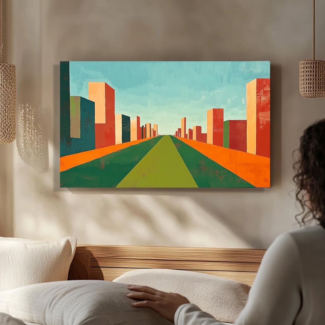 Geometric City Avenue Minimalist Urban Blocks Modern Abstract Poster - Image 4