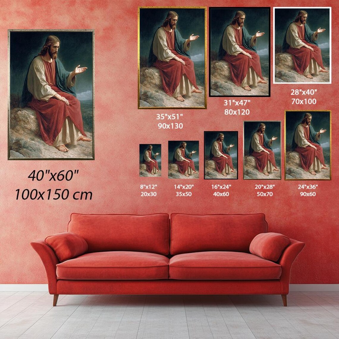 Jesus Christ Classic Seated Portrait Timeless Biblical Masterpiece Poster - Image 4