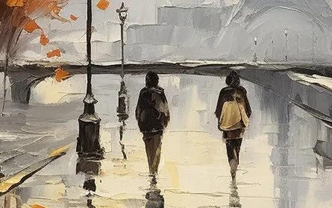 Golden Autumn Paris Street with Eiffel Tower in the Rain Poster - Image 5