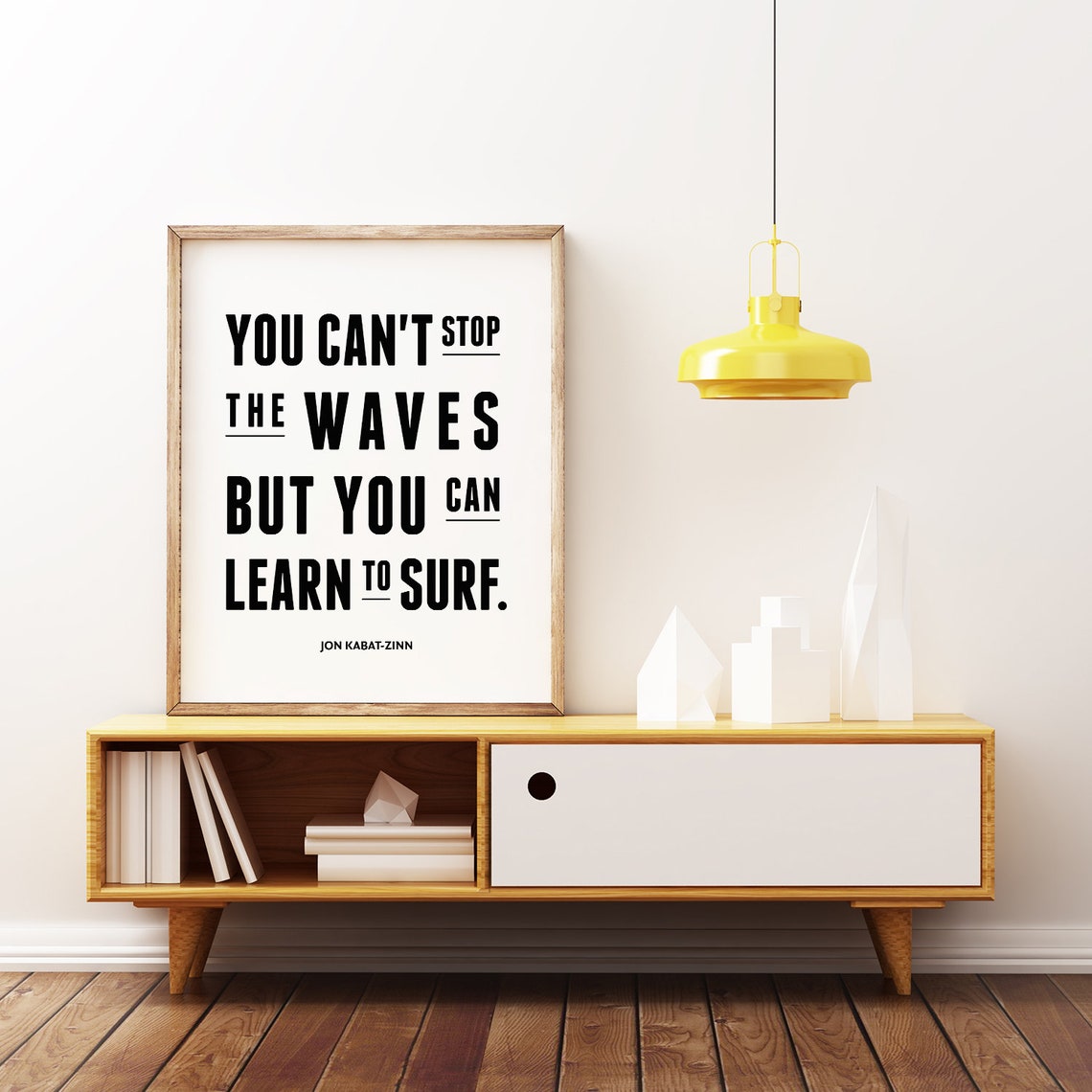 You Can Learn to Surf Inspirational Waves Quote Jon Kabat-Zinn Poster - Image 2