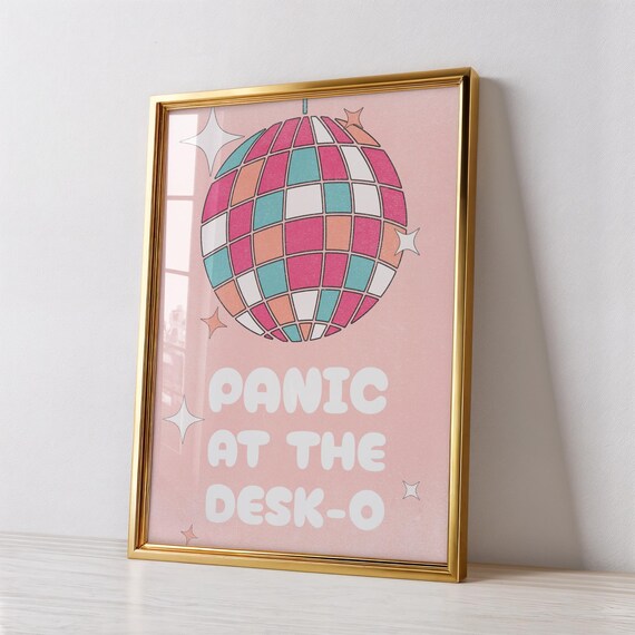 Panic At The Desk-O Pink Disco Ball Funny Work From Home Poster